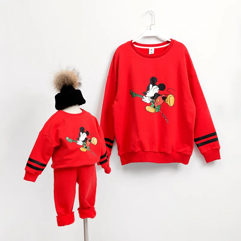 

Father Mother Son Matching Shirt Clothes Mum Baby Pajamas Winter Cotton Long Sleeve Mother Daughter Dad Son Children Sweatshirt