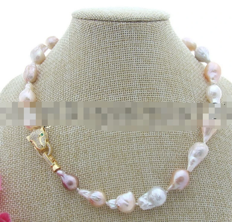 

shitou 001618 White Purple Pink Keshi Pearl Necklace
