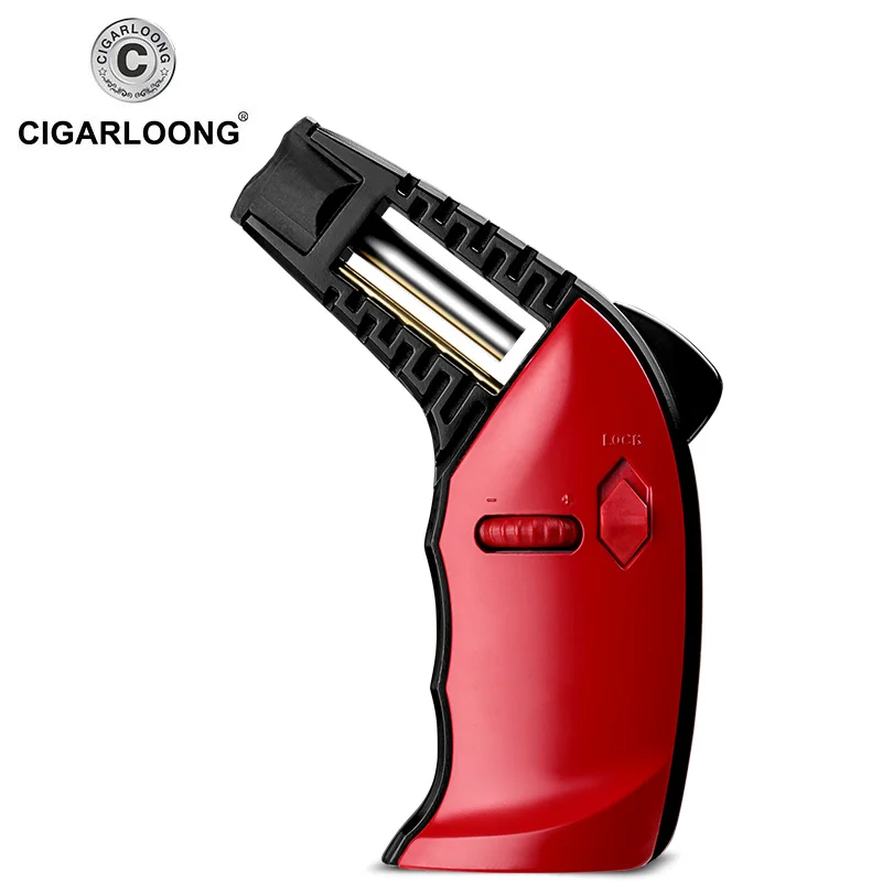 

Windproof Butane Jet cigar torch lighter Turbo Gift Package Cigarette gun Windproof Metal Pipe Lighter CLB-0909a