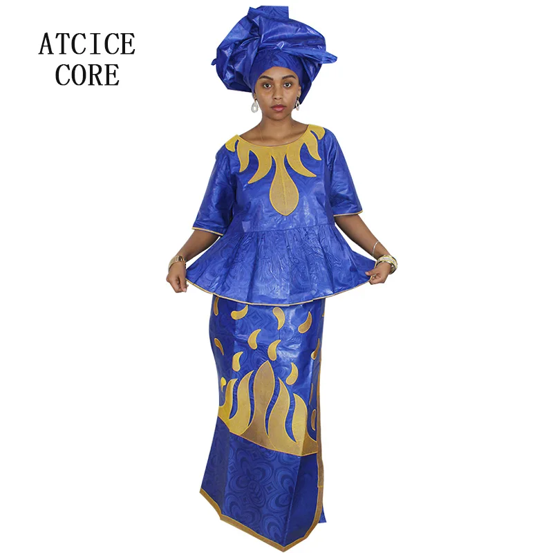 ONLY FOR BLUE MAN AND WOMEN NEW FASHION DESIGN 100% COTTON AFRICAN BAZIN RICHE EMBROIDERY CLOTHING | Тематическая одежда и