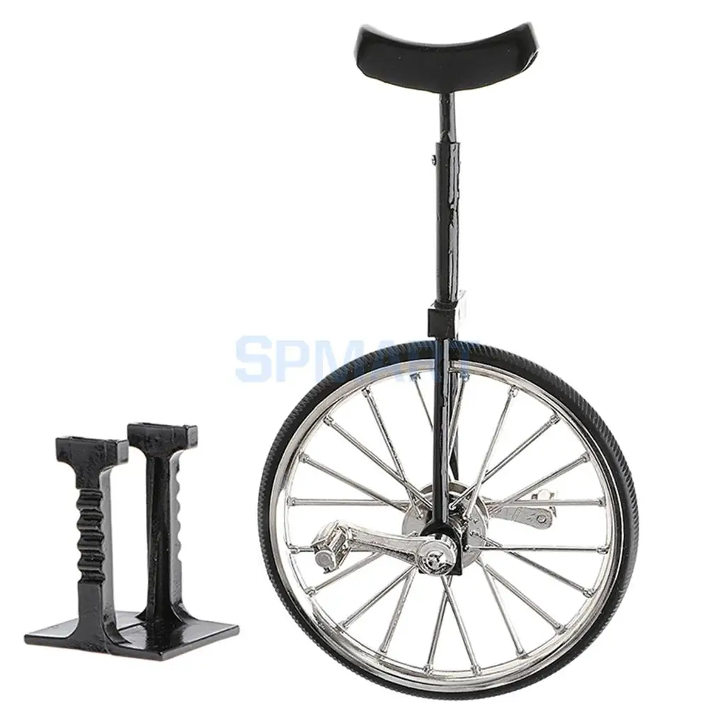 1:10 Scale Alloy Diecast Racing Unicycle Bike Showcase Model Bicycle Vehicle Toy Desk Crafts Collectibles Black