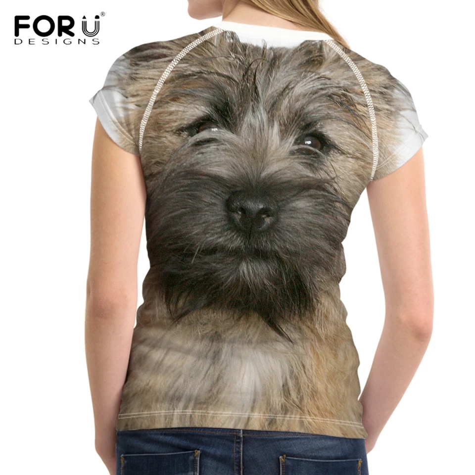 Forudesigns Funny Dog Cairn Terrier Print Woman S Summer T Shirts