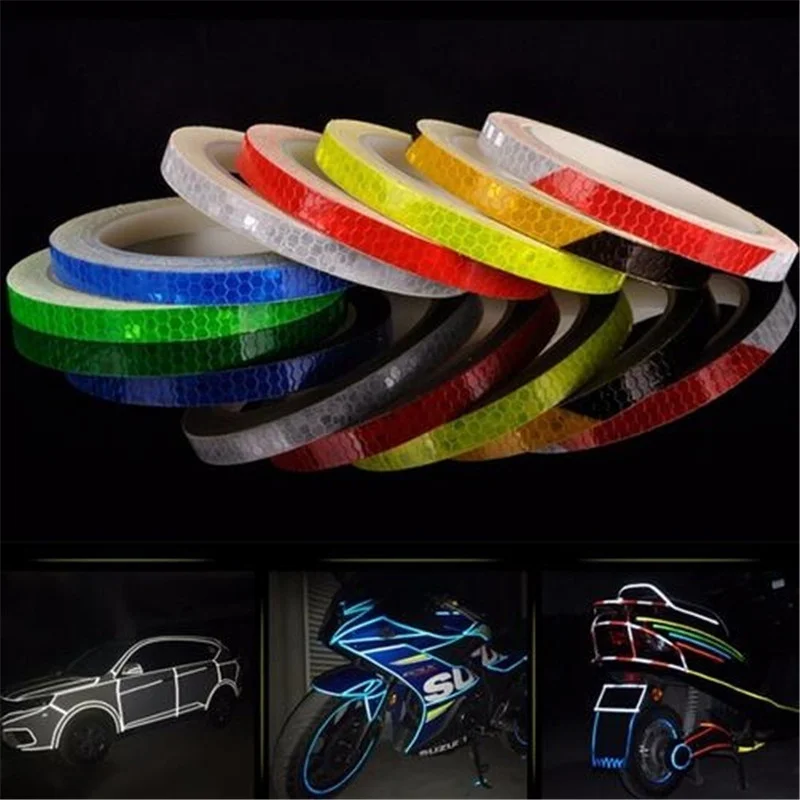 

Fashion DIY Reflective Stickers Motorcycle Bicycle Reflector Safety Warning Rim Decal Tape