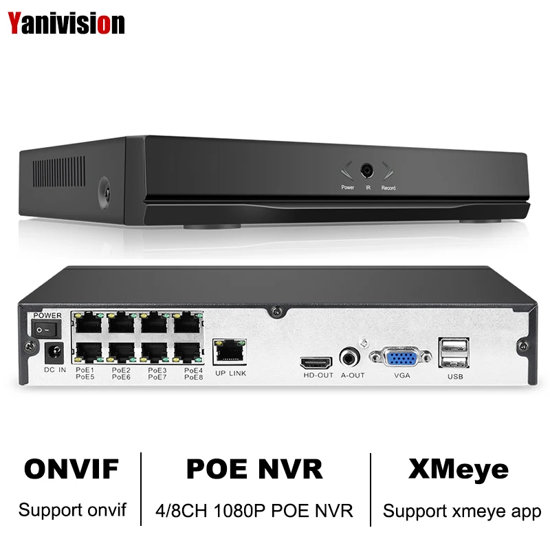 Камера видеонаблюдения 8 каналов 1080P H.264 NVR Full HD ONVIF P2P облачная сеть | Безопасность
