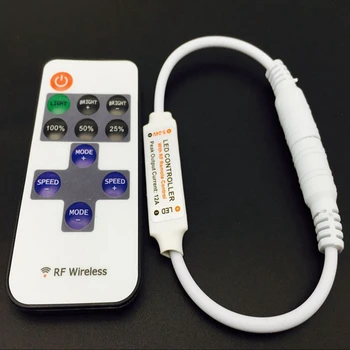 

SMD5630 SMD5050 SMD3528 DC 5V 12V 24V Mini RF Wireless Remote Control LED Dimming Controller Monochrome LED Strip Light