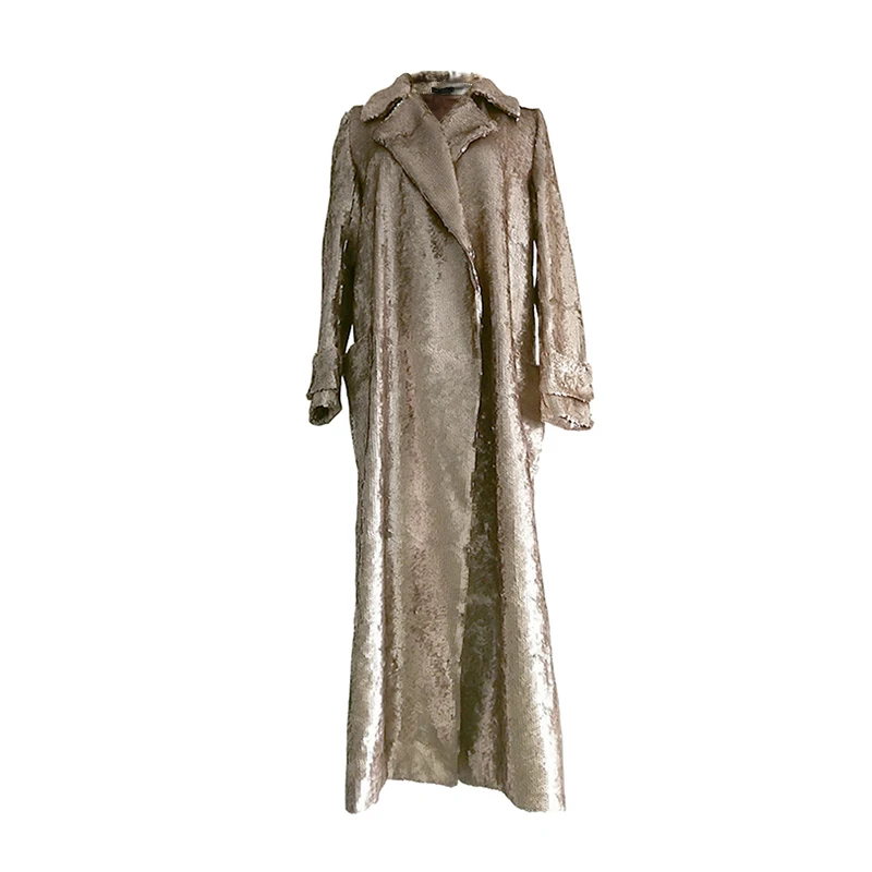 GETSRING, женский плащ, расшитый блестками, ветровка с длинным рукавом, однобортное пальто размера плюс, женские пальто, универсальные пальто