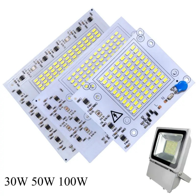 

2 x AC 220V LED Floodlight PCB SMD 5730 high power Aluminum lamp plate 30W/50W/100W driverless LED Panel 110lm/W for lamp lights