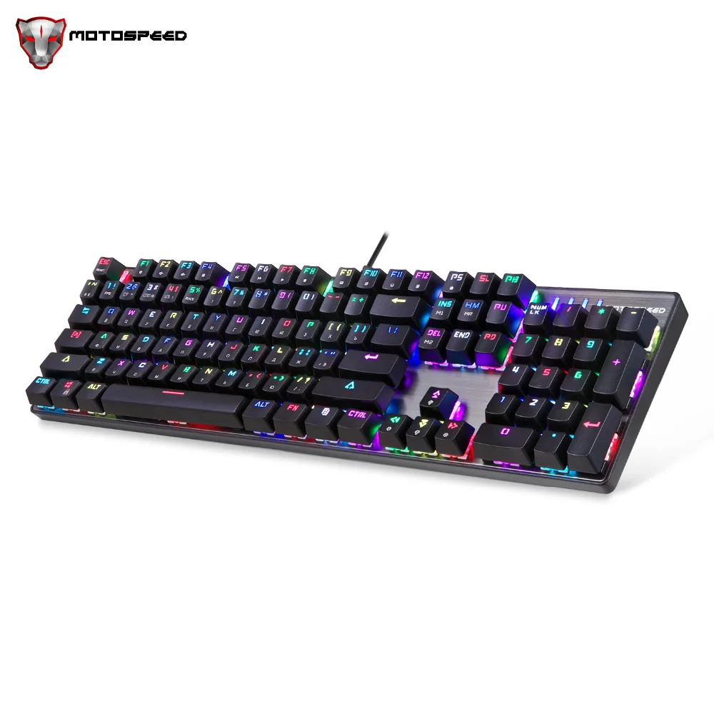 Motospeed причинителя ck104 Механическая игровая клавиатура эргономичный виртуальный