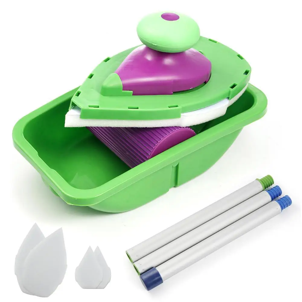 

HOT! Point And Paint Roller and Tray Set Household Painting Brush Decorative Tools and sticks+4pcs Paint Sponge