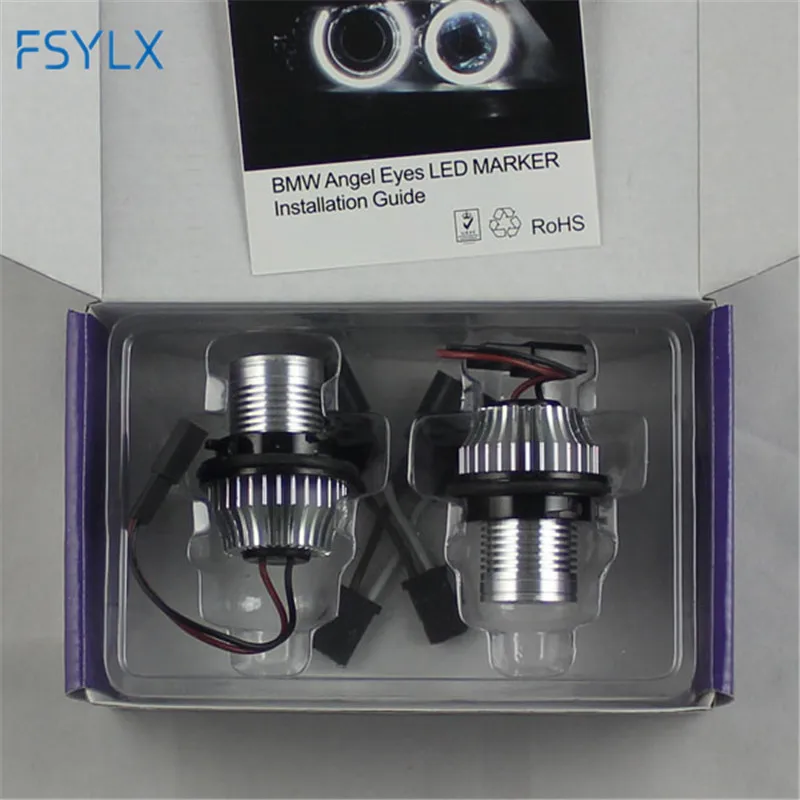 FSYLX 10W 6000K led Angel Eyes for bmw e60 LED Marker Lights Halo Rings for BMW E39 E53 E65 E66 E60 E61 E63 E64 E87 car styling FSYLX 10W 6000K led Angel Eyes for bmw e60 LED Marker Lights Halo Rings for BMW E39 E53 E65 E66 E60 E61 E63 E64 E87 car styling
