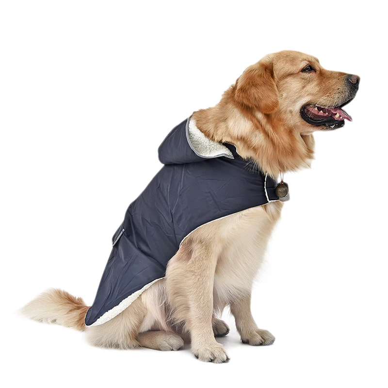 Синяя одежда для собак, пальто для щенков, одежда для больших собак, съемные толстовки, ropa para perro, светоотражающий дизайн, roupa cachorro