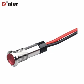 

100PCS 6MM Metal Indicator Light Waterproof IP67 With Wire 12V/24V/220V LED Light Pilot Seal Bulb GQ6F-DW
