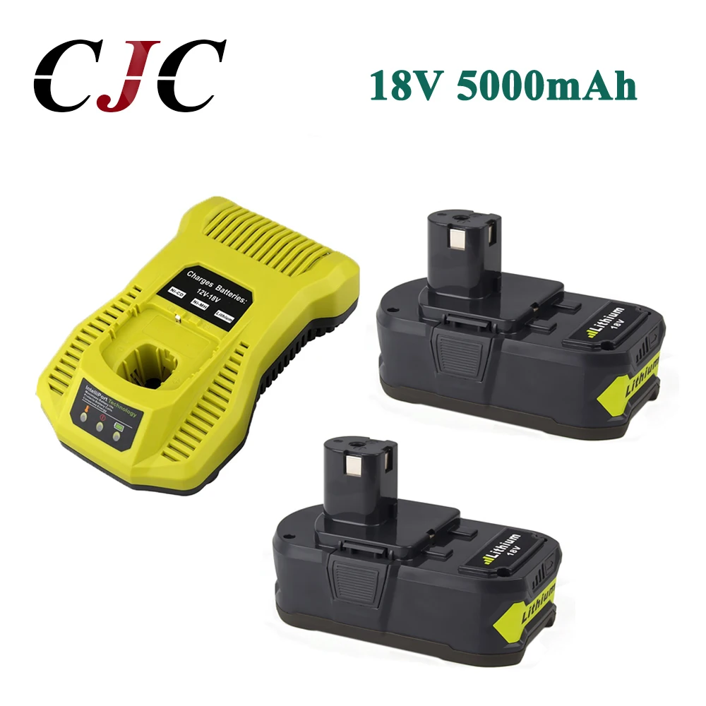 Литий ионная аккумуляторная батарея 2x18 в 5000 мАч для Ryobi P108 RB18L40 P2000 P310 ONE + BIW180 с