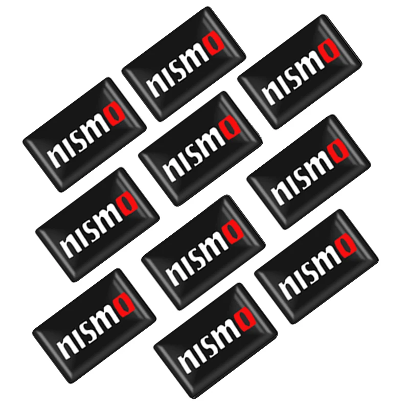 

10Pcs Car-Styling 3D NISMO Stickers decoration Emblem Decal For Nismo Nissan 370z Case Qashqai X-trail Juke Sunny Gtr Tiida