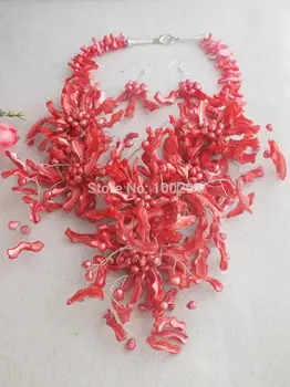 

W-2104 Beautiful African Wedding Shell Beads Flower Necklace jewelry set