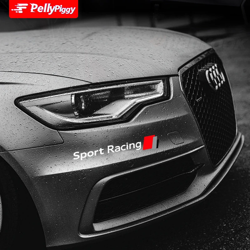 

2PCS/LOT Sport Racing Car Sticker Reflective Decorative Sticker Vinyl Decal Personalized Car styling for Audi A3 A4 LA6LQ5A3Q3Q7