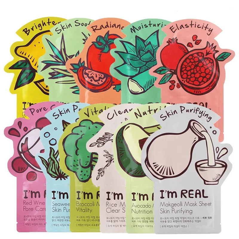 

ZANABILI Original Korea I'm Real Mask Skin Care Face Mask ( Randomly Send 3pcs ) Whitening Moisturizing Facial Mask 11Kind