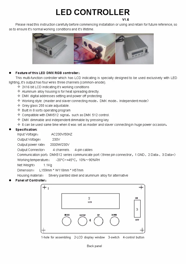 Регулятор мощности света сцены с функцией DMX, контроллер DMX512 с ЖК-экраном, DMX512 контроллер для 240 в RGB светодиодные неоновые огни