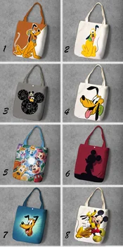

IVYYE Mickey Dog Fashion Anime Foldable Canvas Shopping Bag Casual Shoulder Bags Customized Tote Handbag Lady Girls New