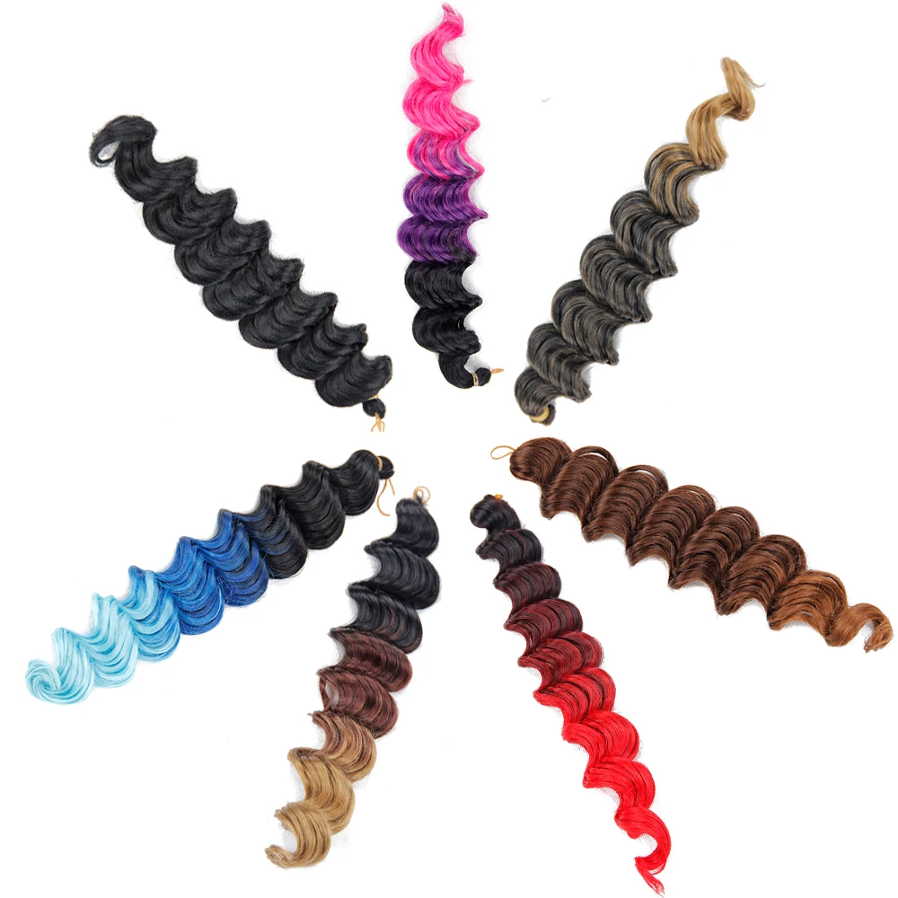 Synthetic Hair Braids Crochet Hair Curly Braiding Hair Extensions Ombre deep wave Hair Extensions HairPieces
