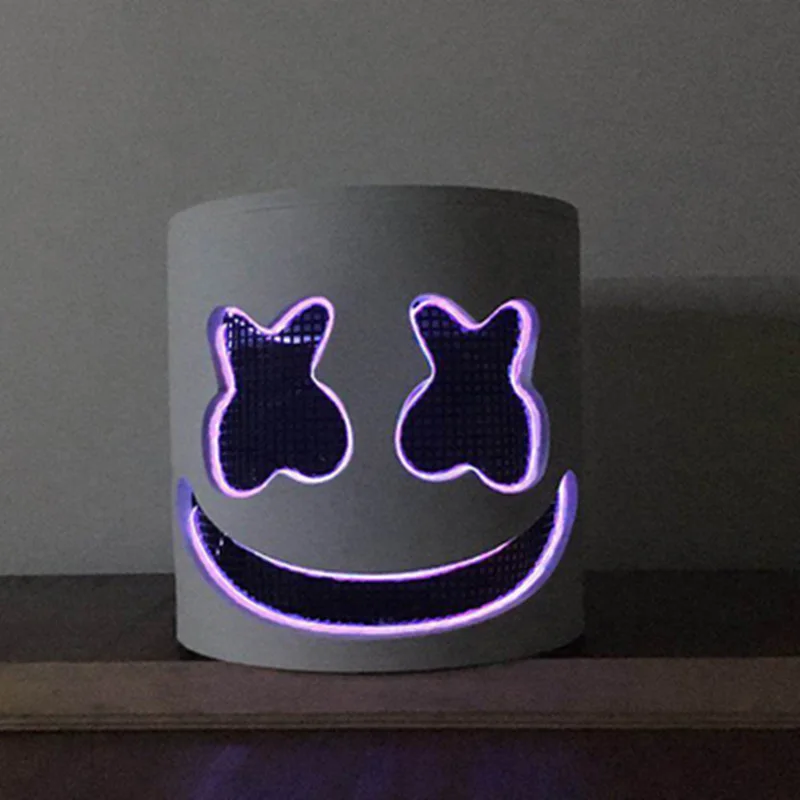 Marshmello маски DJ Косплэй шлем с led подсветкой маска для Хэллоуина бутафория полный уход за кожей лица Marshmello полный уход за кожей лица вечерние бар Музыка реквизит для косплея; Прямая поставка