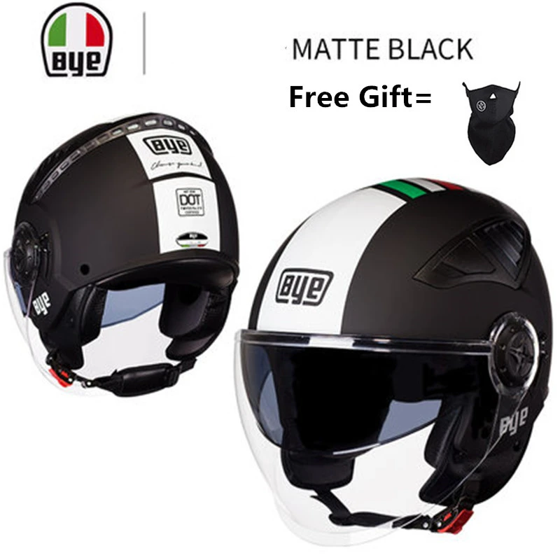 Matte Black Motorcycle Helmet 3/4 Open Face Summer Jet Scooter Half Face  Motorbike Helm Capacete Casco Four Season Vespa Helmets - Helmets -  AliExpress