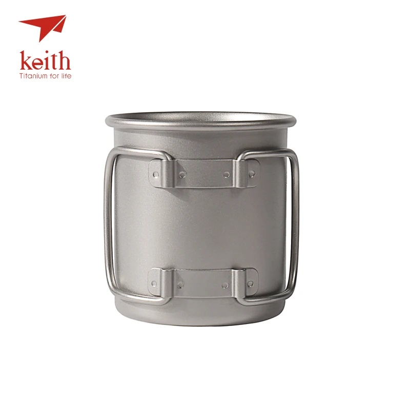 Keith titanio agua plegable Drinkware Camping al aire libre tazas sin tapa ultraligero portátil al aire libre taza de viaje 40g 220 ml