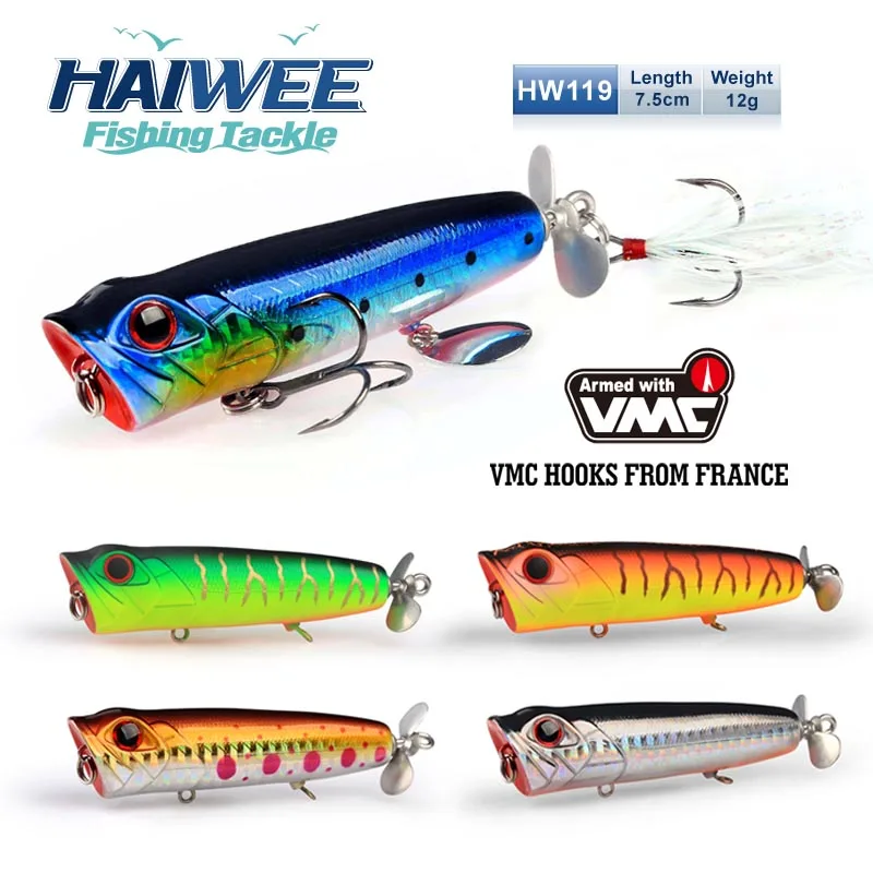 Topwater Hard Fishing Lure Floating Pencil Spinner bait Whopper Plopper