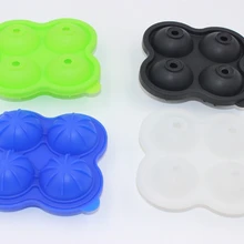 100 шт./лот Быстрая для виски, коктейлей ледяной куб лоток 4 большой мяч пресс-форм силиконовая круглая формочка для мороженого большой кубики льда сделать