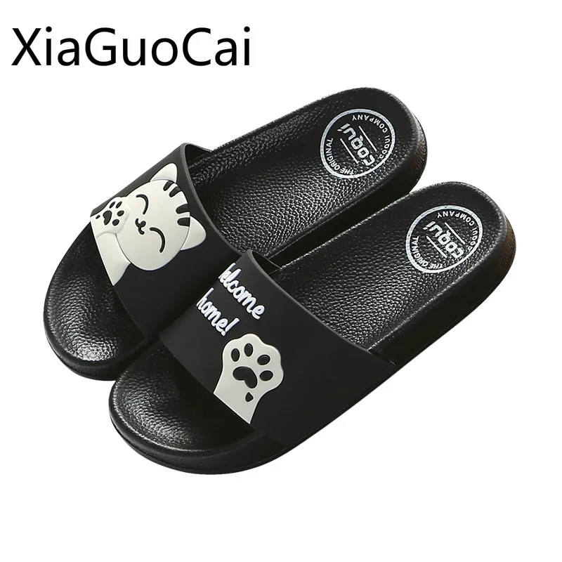 High Fashion Hot Sale Women Slippers Cat Cute Flat Slides Summer Beach Flat Slippers Cartoon Slippers Drop Shipping X8 35