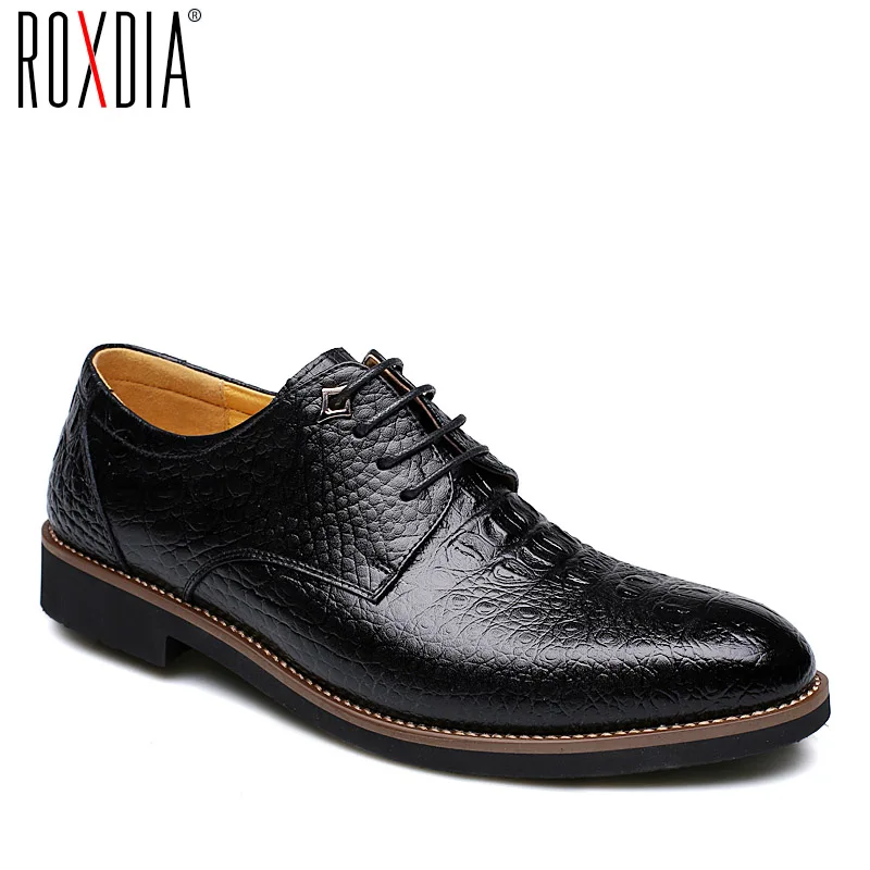 ROXDIA Cow split Leather for men dress shoes formal business work male men's casual oxford flats RXM065 size 39-44 ROXDIA Cow split Leather for men dress shoes formal business work male men's casual oxford flats RXM065 size 39-44