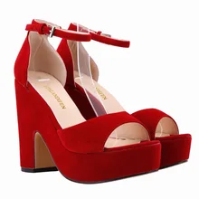 Sexy peep toe square high heels party office shoes suede women platform pumps 9 colors ladies work shoes mujer