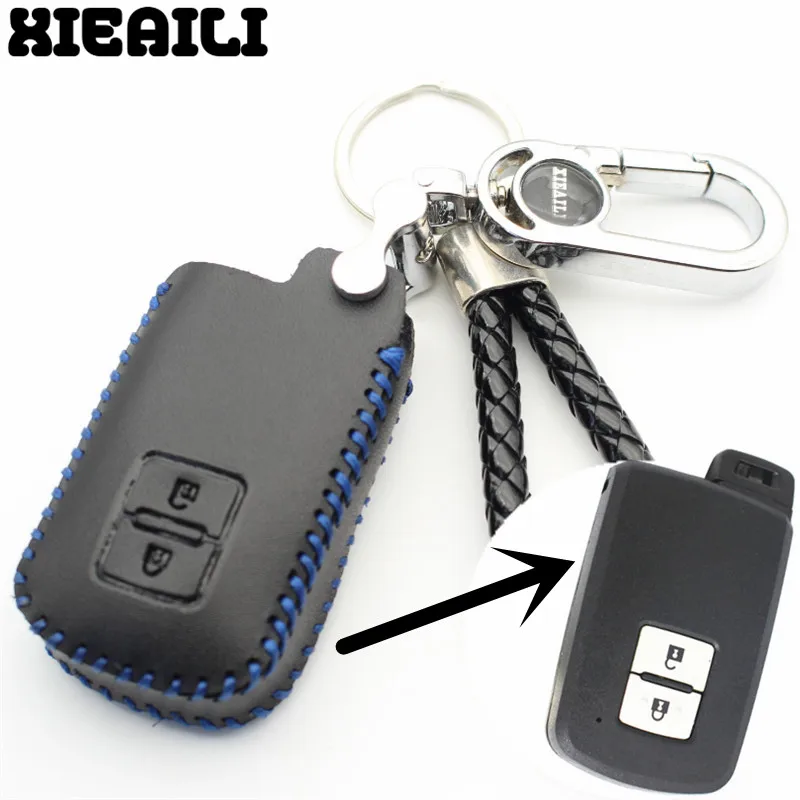 

XIEAILI Genuine Leather Car Styling 2Button Smart Key Case Cover For Toyota Crown/Camry/Matrix/Yaris/RAV4/Avalon (B) M37
