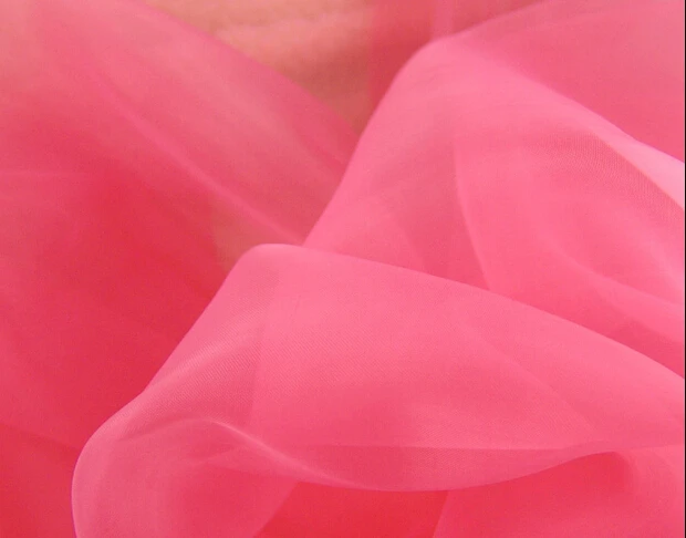 

5 meter 150cm 59" width watermelon red organza glass yarn voile fabric tulle wedding dress stage shape materials MM256