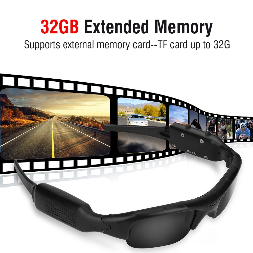 

Lightweight Sports Smart Camera Glasses HD Sunglasses Sports Outdoor Riding Glasses Mini Camcorders Smart Eyewear Camcorder