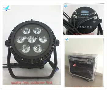 

8pcs/lot flycase Disco 7x18w Mini Par Wash LED Par Light RGBWA UV 6IN1 Stage Equipment DMX Outdoor IP65 Event Show Party Par Can