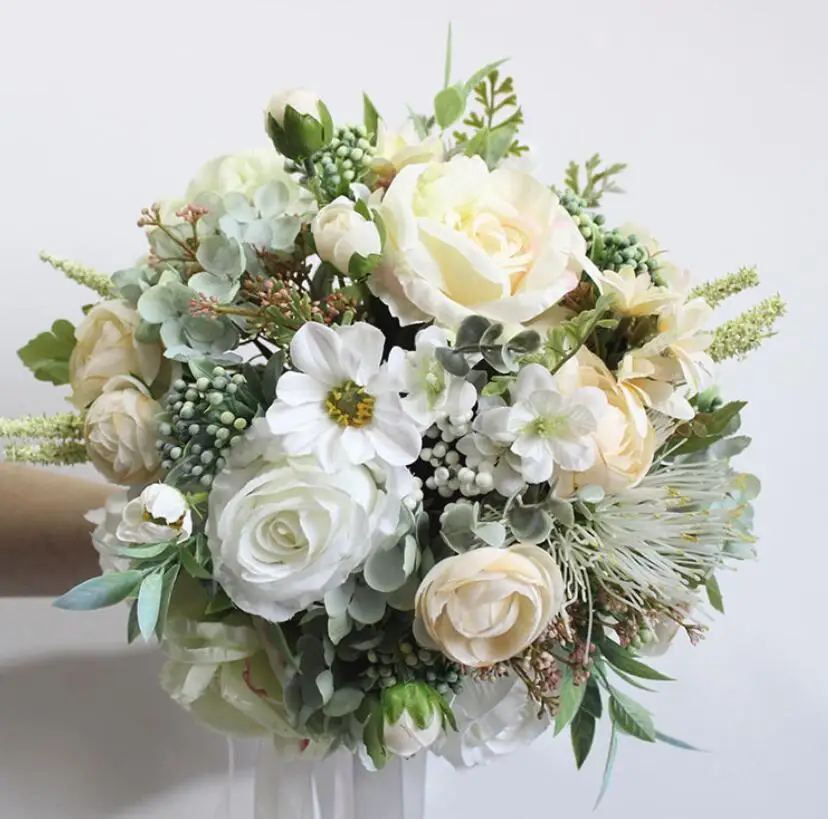 

AYiCuthia Marry Wedding Bouquet Bride Bouquet Artificial Flowers Wedding Bouquet S115