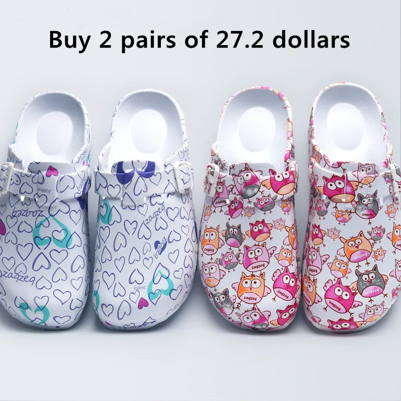 Cena Lizeruee hurtownie pielęgnacja drewniaki szpital chirurgiczne medyczne antypoślizgowe kapcie Cartoon odzież robocza czyszczenie buty Lab kapcie do spa