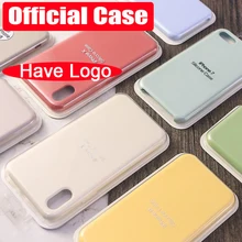 

Have LOGO Original Official Silicone Case For IPhone 7 8 6 6S Plus Cases For Apple For Iphone XS MAX XR X Case Cover