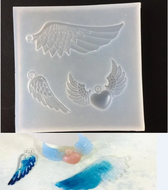 Angel Wings Pendant Silicone Mold DIY Resin Jewelry Pendant Necklace Pendant Lanugo Mold Crystal Epoxy Wing Silicome Mold