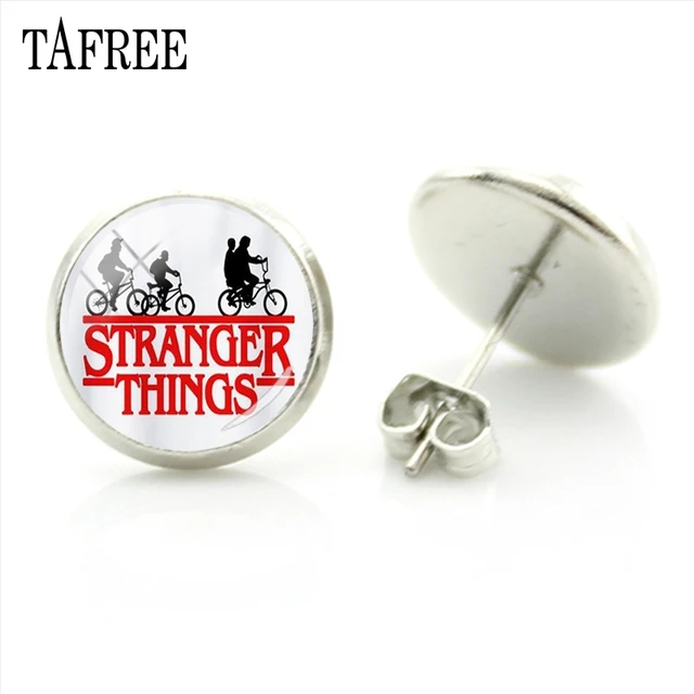TAFREE Fashion Jewelry American Thriller TV Series Stranger Things Sliver Stud Earrings Women Party Decorations Earrings QF118 QF135