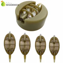 5pcs/set 30g 40g 50g 60g Inline Method Feeder With Ground Bait Mould Carp Fishing Casting Lead Sinker Bait Holder Thrower Set
