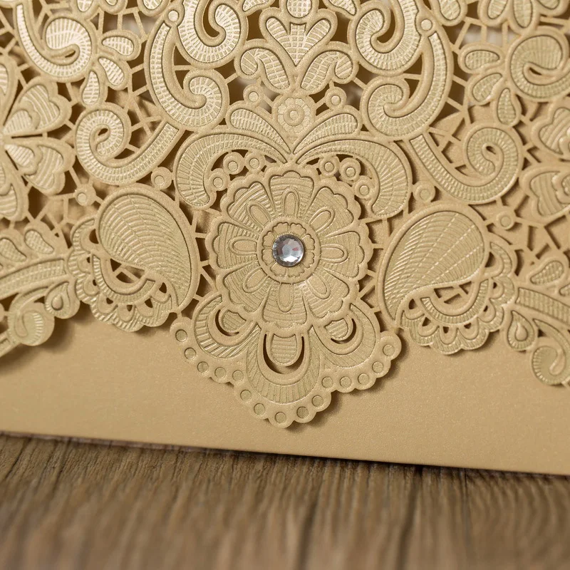 Golden Wedding Invitations, Luxury Invitation Cards