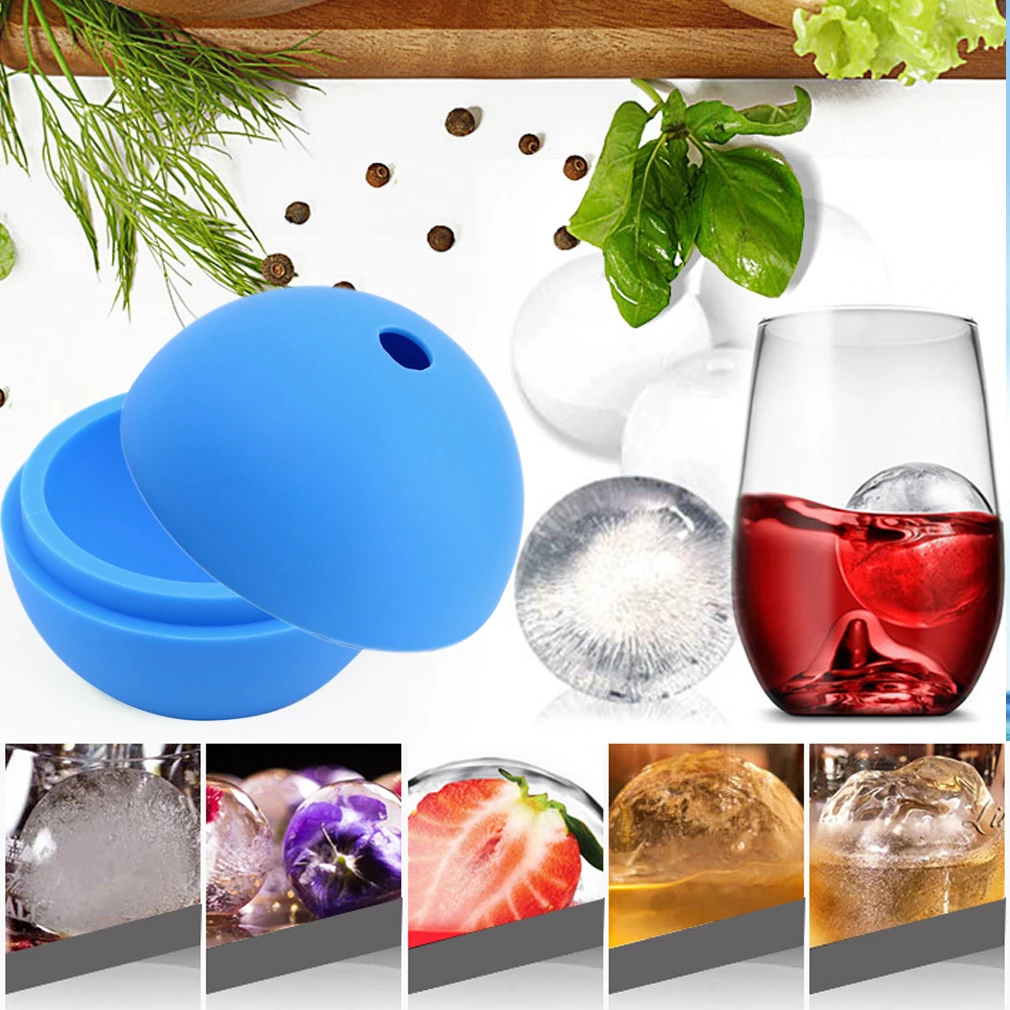 2.5" Bar Silicone Ice Cube Ball Maker Mold Sphere Large Tray Whiskey DIY Mould 