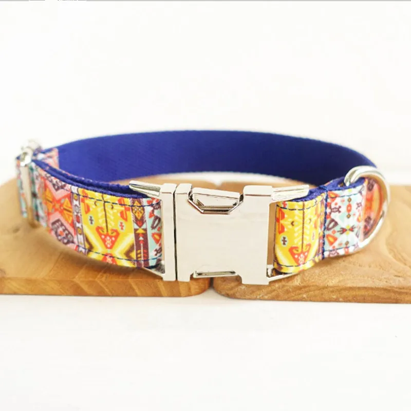 Personalized Dog ID collar leash design nylon puppy pet collars lead