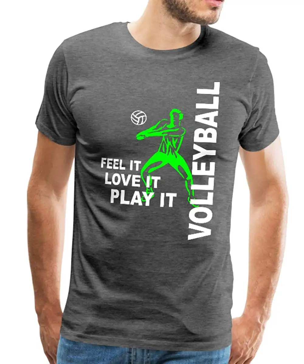 Новая спредовая футболка Volley-Ball Feel It Love Play премиум класса Homme Harajuku Boyfriend Gift Мужская