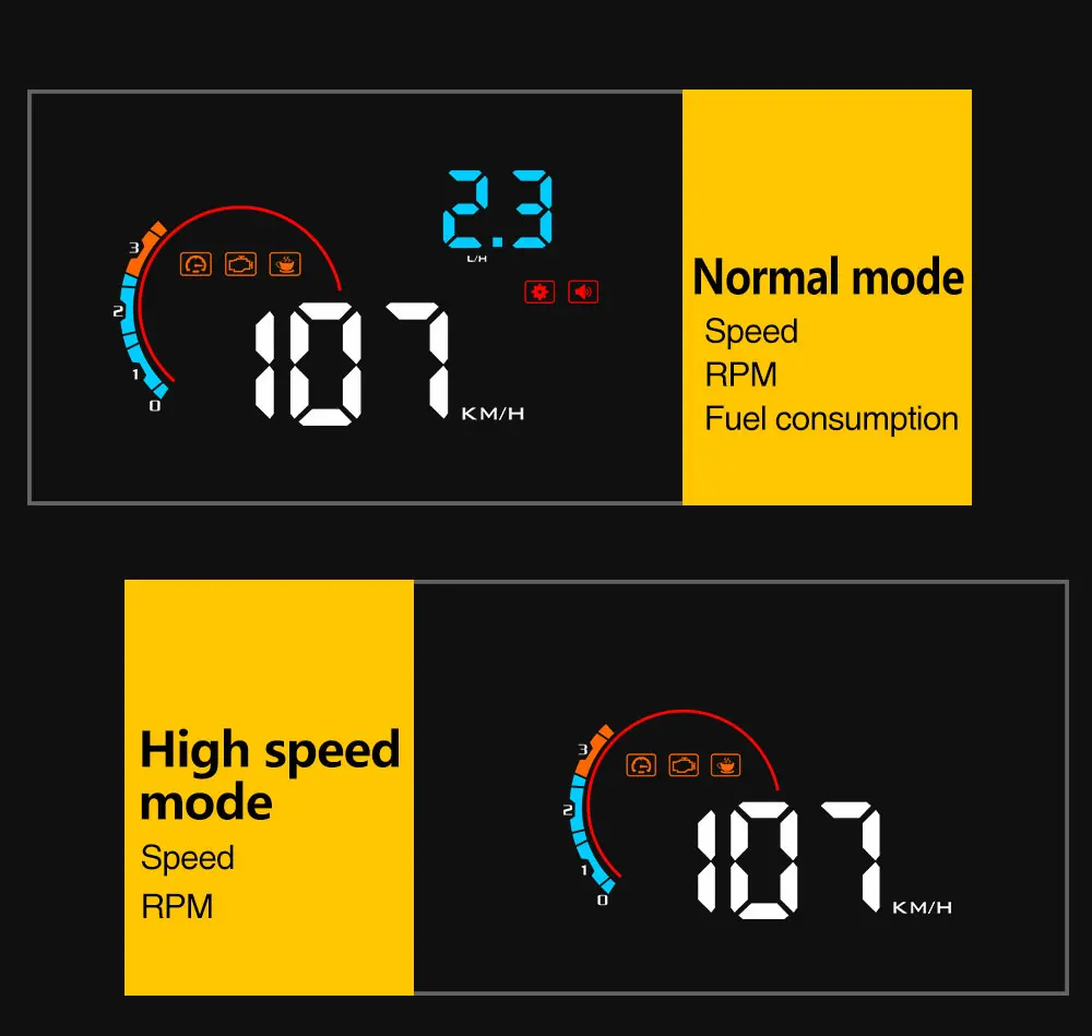 Kebidumei 4," OBD2 Hud более скоростная Автомобильная сигнализация на бортовой компьютер скорость метр лобовое стекло проектор дисплей