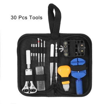 

30pcs Watch Tools Set Watch Repair Tool Kit Clock Remover Watchmaker Pin Screwdriver Set Remover Hammer Pliers Opener Hand Tool