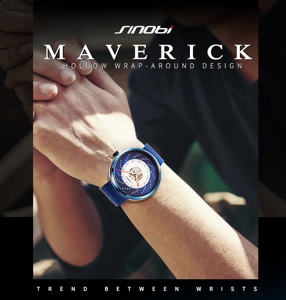 SINOBI Мужские часы фейерверк светящиеся отверстия креативный дизайн Expose Move Мужские t Top Роскошные Кварцевые наручные часы relogio masculino