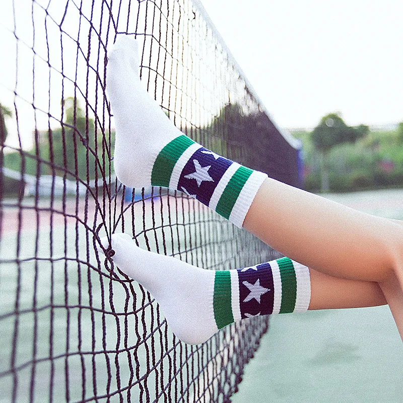 Dreamlikelin Для женщин опрятный стиль носок Star полосы скейтборд Футбол футбольные носки унисекс хлопок Harajuku в стиле хип-хоп носки